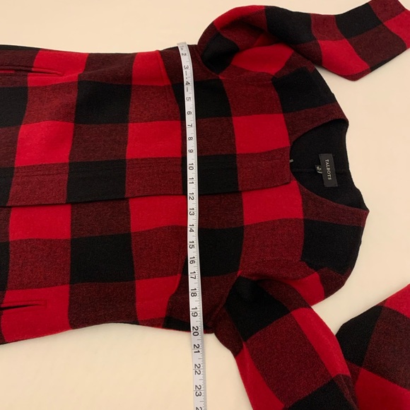 Talbots wool coat red and black plaid size S - Picture 11 of 15